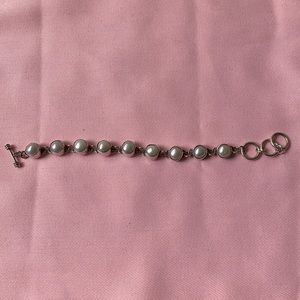 VINTAGE STERLING SILVER PEARL BRACELET